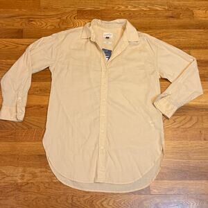 Universal Thread Women’s XS Cotton Tan Tunic Fit Long Sleeve Button Down Shirt